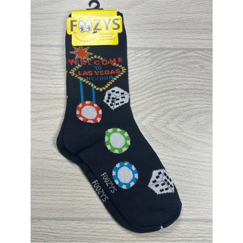 FoOzys Las Vegas Nevada Gambling Dice Chips Casino Women's Crew Socks. Set of 3.